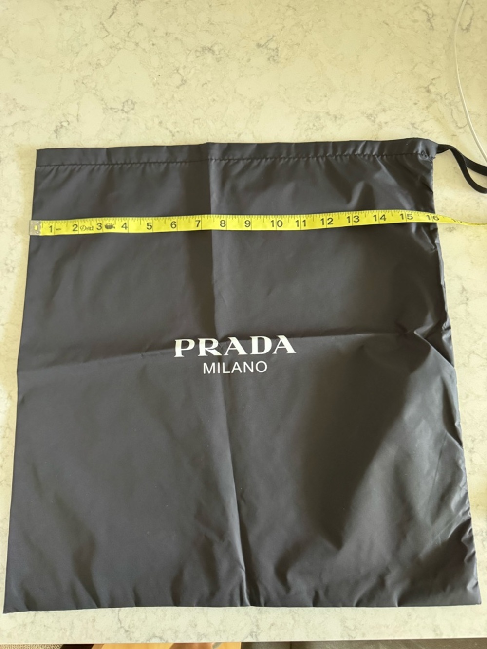 Prada Black Dust Bag with White Logo